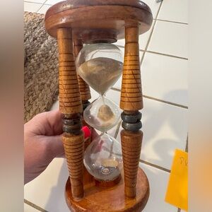 Vintage Wooden Hourglass by “Wauds”